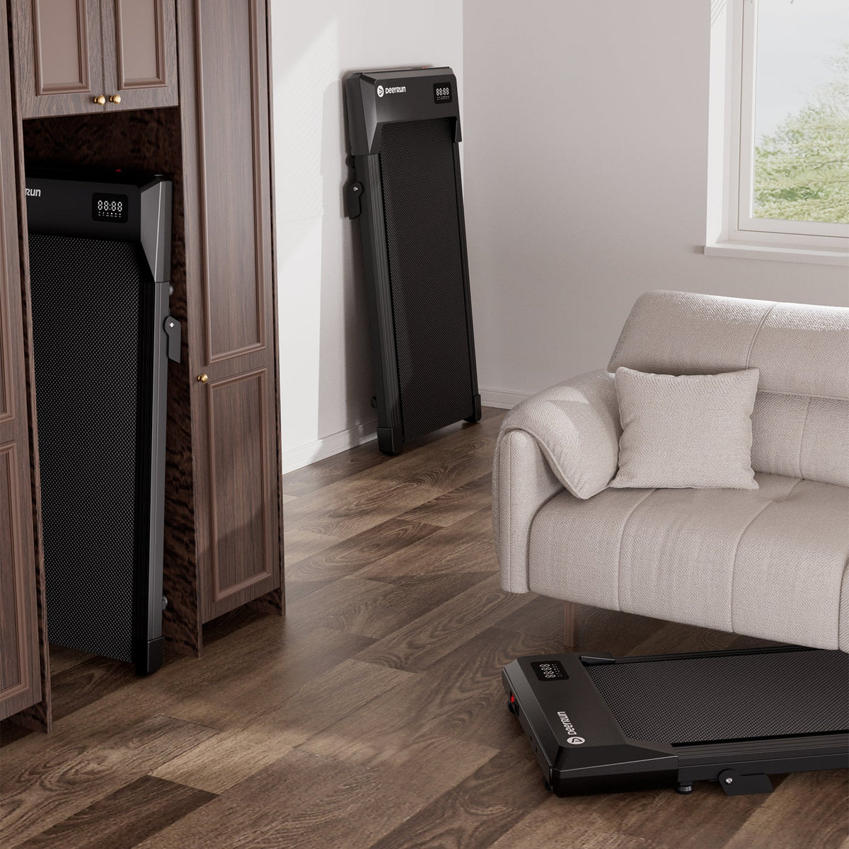 DeerRun Q2 Urban Under-Desk Walking Pad with 7% Incline