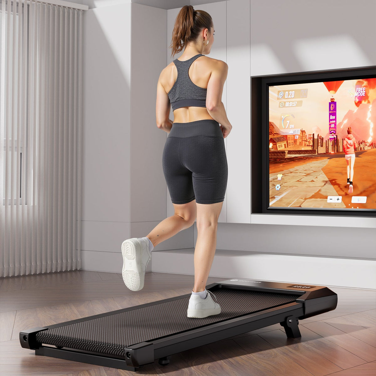 DeerRun Q2 Urban Under-Desk Walking Pad with 7% Incline