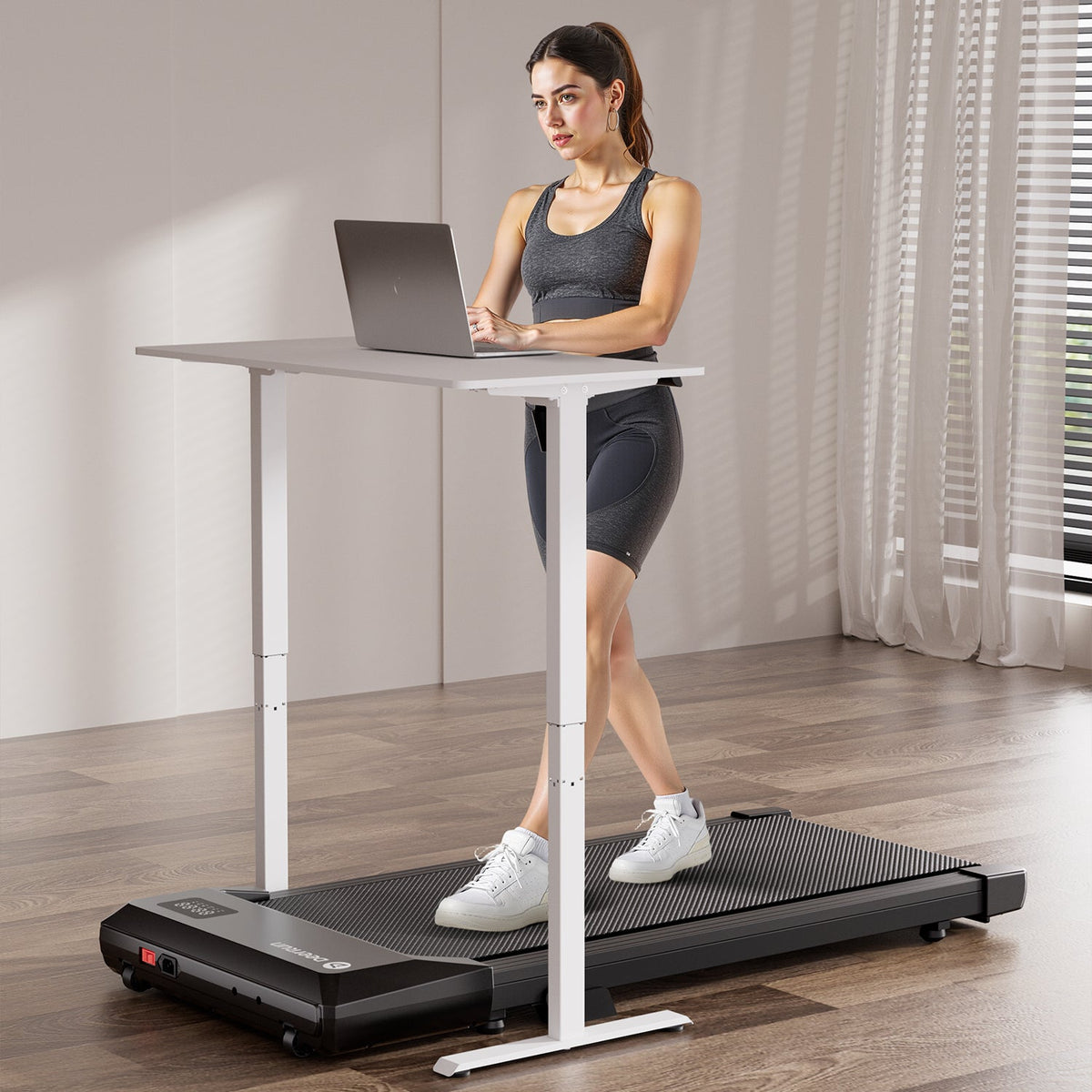 DeerRun Q2 Urban Under-Desk Walking Pad with 7% Incline