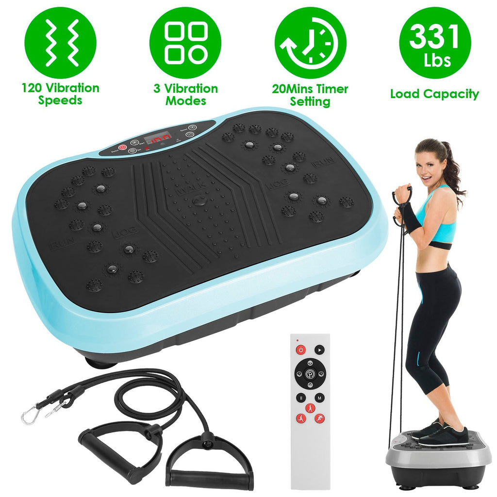 LJG Vibration Exercise Platform with Resistance Bands & Remote
