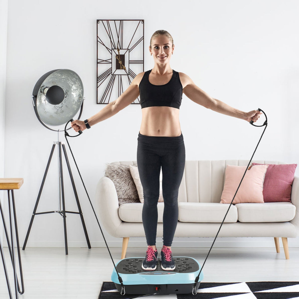 LJG Vibration Exercise Platform with Resistance Bands & Remote