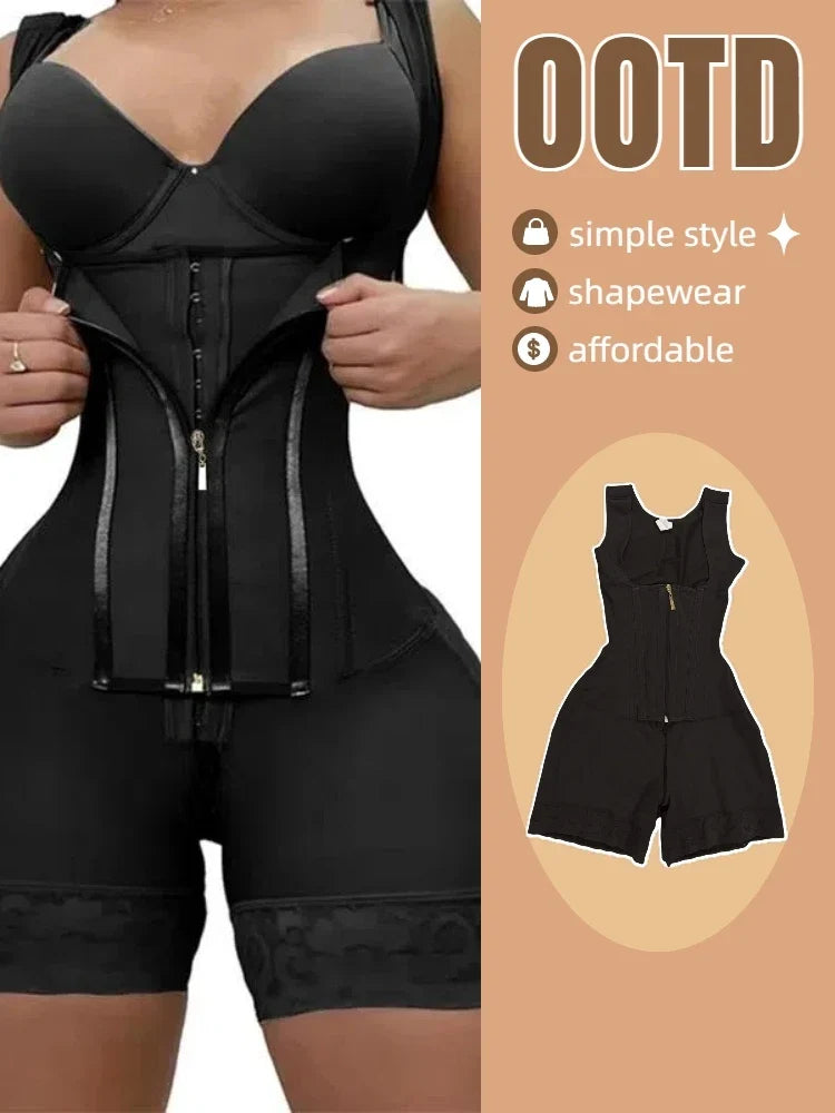 Women’s Lace-Trim Shapewear Bodysuit with Adjustable Straps