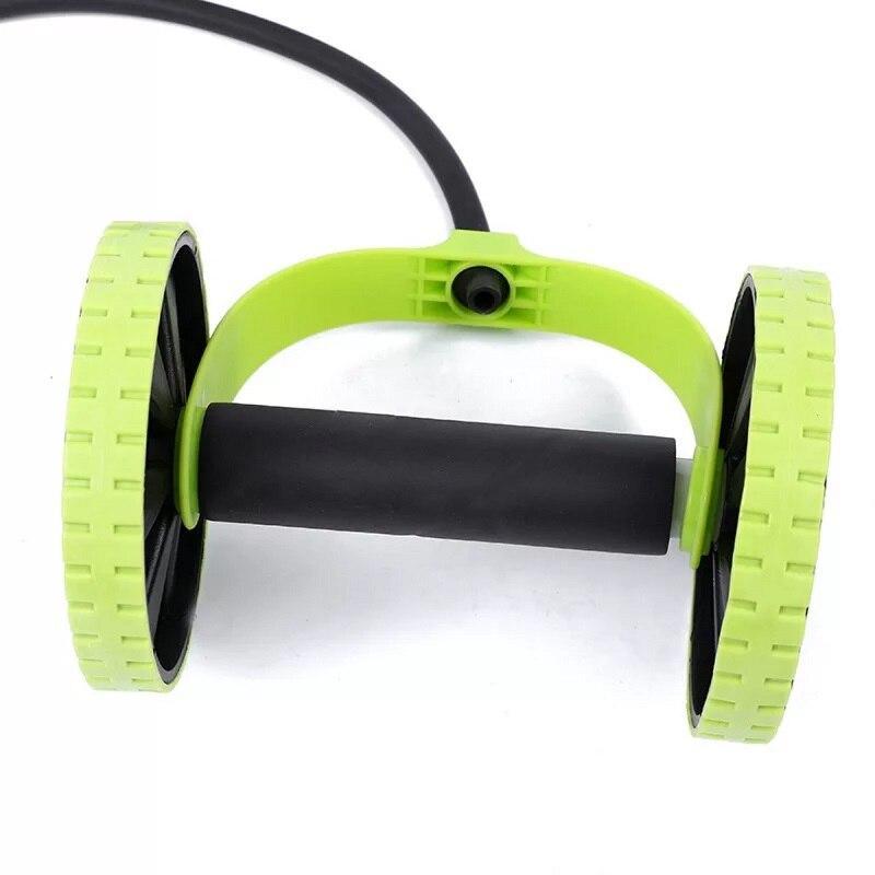 Double-Wheel Ab Roller with Resistance Bands
