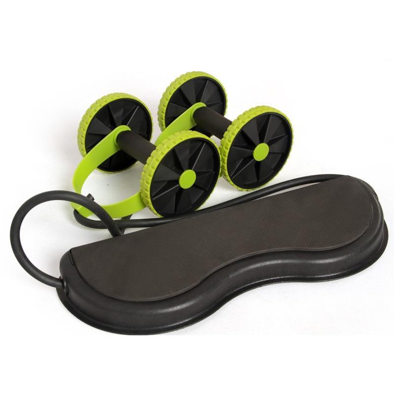 Double-Wheel Ab Roller with Resistance Bands