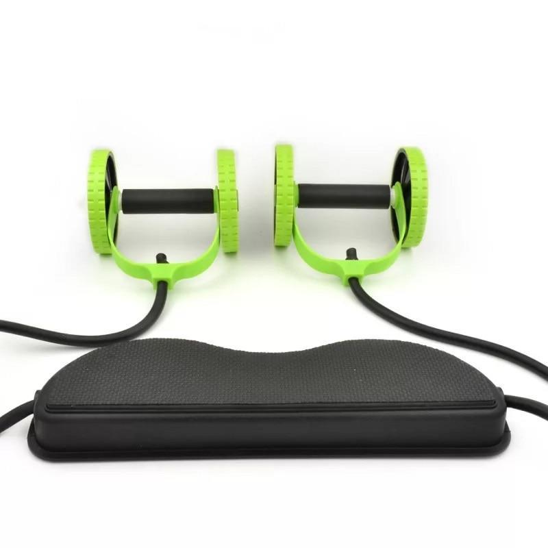 Double-Wheel Ab Roller with Resistance Bands