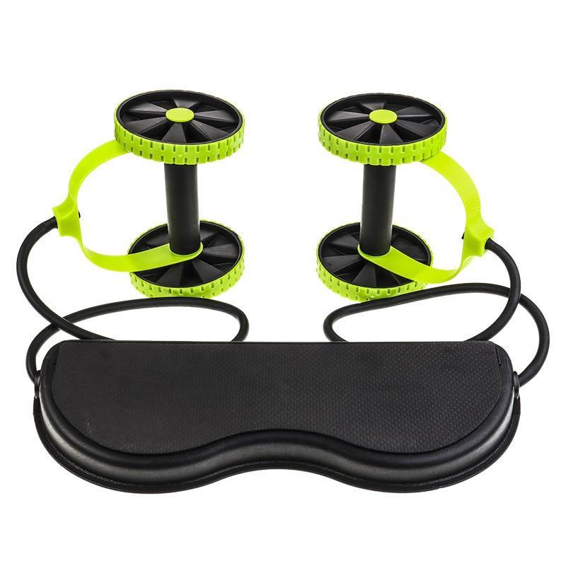 Double-Wheel Ab Roller with Resistance Bands