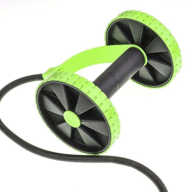 Double-Wheel Ab Roller with Resistance Bands