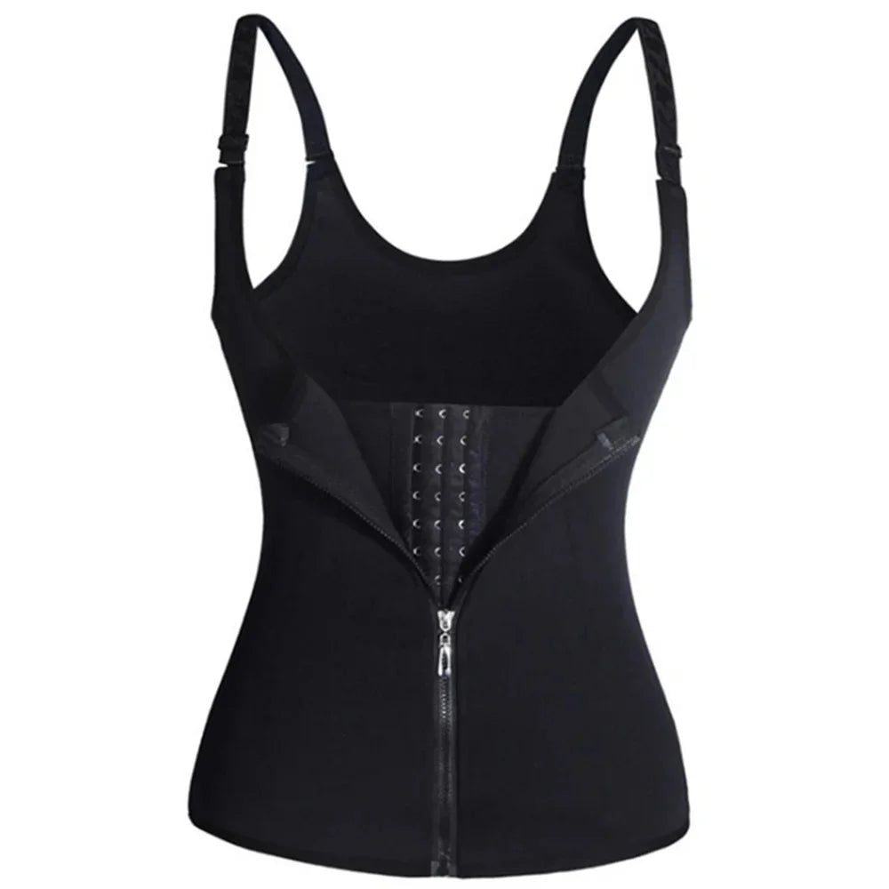 Women’s Zip-Front Neoprene Waist Trainer Tank Top