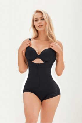 Colombian Lace-Trim Shapewear Bodysuit | Black XXL