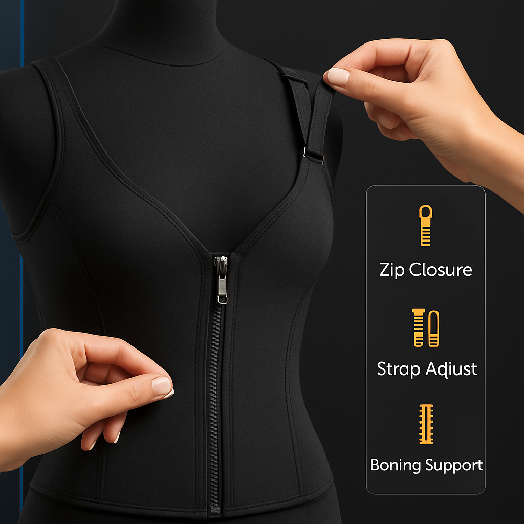 Zippered Waist Trainer Corset for Women Slimming - Support