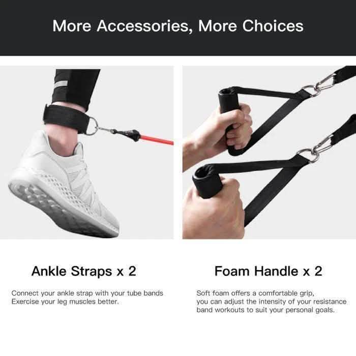 Resistance Band Workout Set with Handles & Ankle Straps